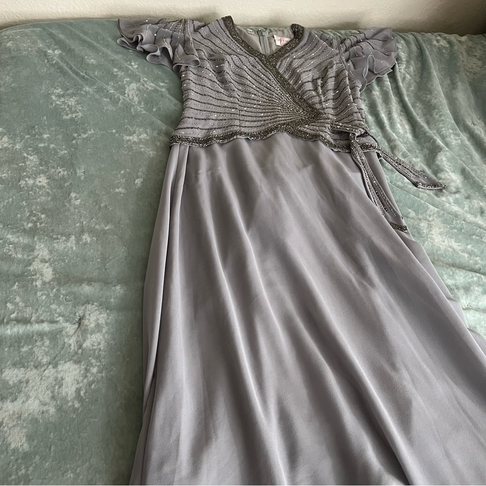 Ruffle Cap Sleeve dress with beaded design